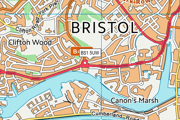 BS1 5UW map - OS VectorMap District (Ordnance Survey) BS1 5UW map - OS VectorMap District (Ordnance Survey)