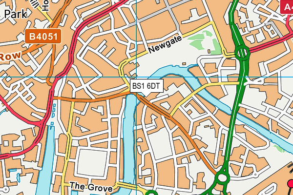 BS1 6DT map - OS VectorMap District (Ordnance Survey)
