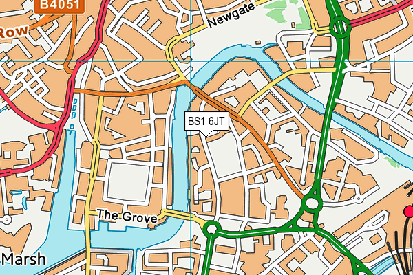 BS1 6JT map - OS VectorMap District (Ordnance Survey)