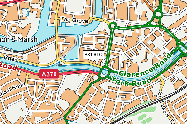 BS1 6TQ map - OS VectorMap District (Ordnance Survey)