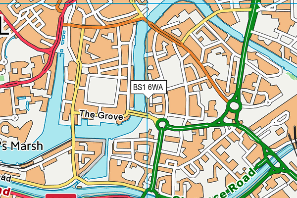 BS1 6WA map - OS VectorMap District (Ordnance Survey) BS1 6WA map - OS VectorMap District (Ordnance Survey)