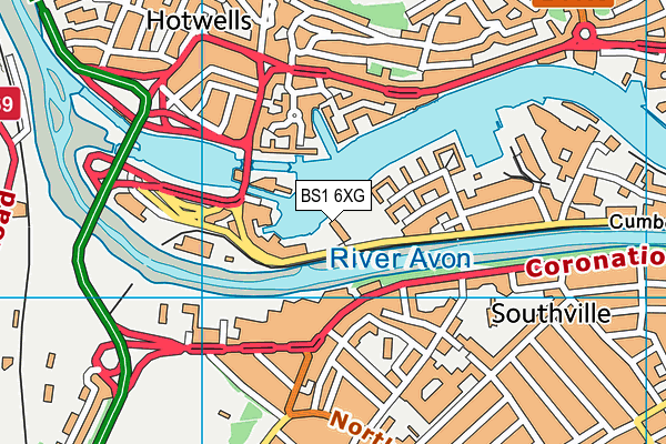BS1 6XG map - OS VectorMap District (Ordnance Survey)