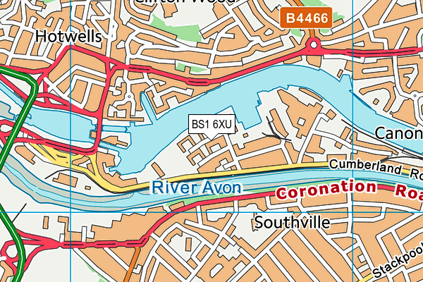BS1 6XU map - OS VectorMap District (Ordnance Survey)