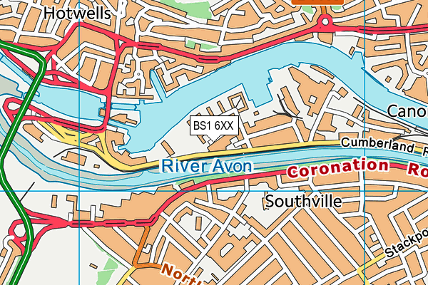 BS1 6XX map - OS VectorMap District (Ordnance Survey)