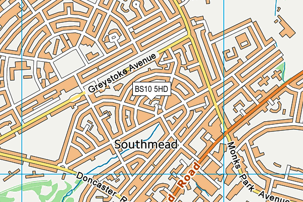 BS10 5HD map - OS VectorMap District (Ordnance Survey) BS10 5HD map - OS VectorMap District (Ordnance Survey)