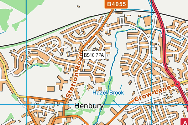 BS10 7PA map - OS VectorMap District (Ordnance Survey)
