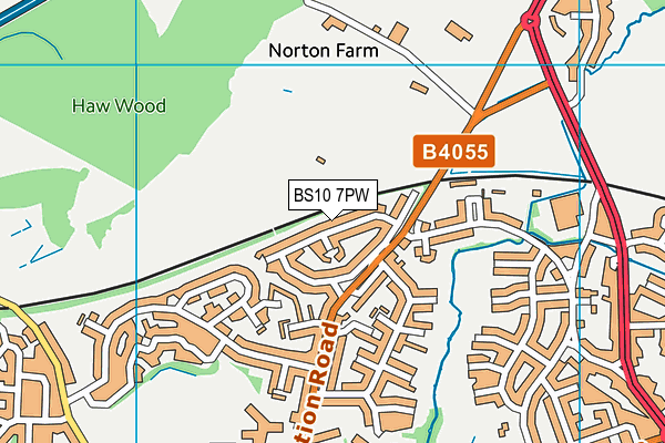 BS10 7PW map - OS VectorMap District (Ordnance Survey)