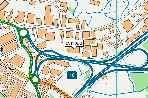BS11 8DQ map - OS VectorMap District (Ordnance Survey)