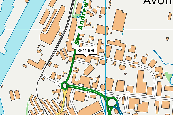 BS11 9HL map - OS VectorMap District (Ordnance Survey) BS11 9HL map - OS VectorMap District (Ordnance Survey)
