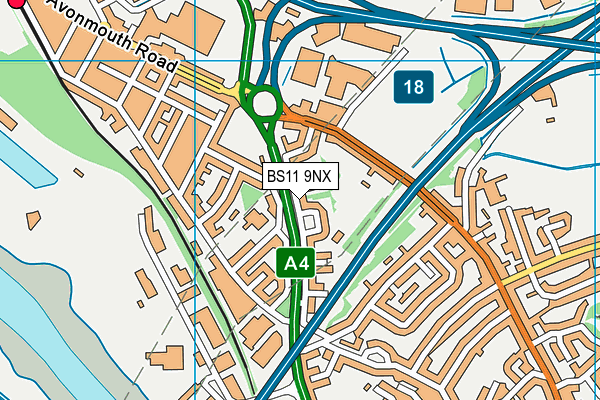BS11 9NX map - OS VectorMap District (Ordnance Survey)