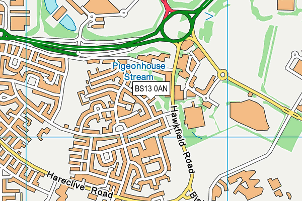 BS13 0AN map - OS VectorMap District (Ordnance Survey)