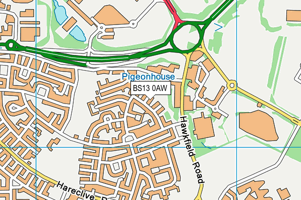 BS13 0AW map - OS VectorMap District (Ordnance Survey) BS13 0AW map - OS VectorMap District (Ordnance Survey)