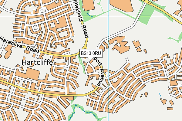 BS13 0RU map - OS VectorMap District (Ordnance Survey)