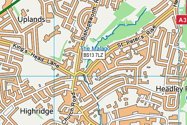 BS13 7LZ map - OS VectorMap District (Ordnance Survey) BS13 7LZ map - OS VectorMap District (Ordnance Survey)