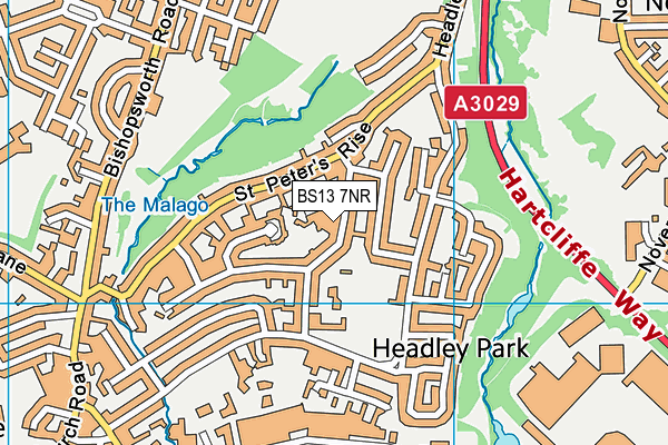 BS13 7NR map - OS VectorMap District (Ordnance Survey)