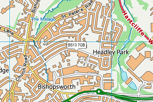 BS13 7QB map - OS VectorMap District (Ordnance Survey) BS13 7QB map - OS VectorMap District (Ordnance Survey)