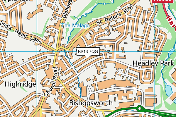 BS13 7QG map - OS VectorMap District (Ordnance Survey) BS13 7QG map - OS VectorMap District (Ordnance Survey)