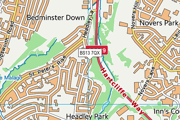 BS13 7QX map - OS VectorMap District (Ordnance Survey) BS13 7QX map - OS VectorMap District (Ordnance Survey)