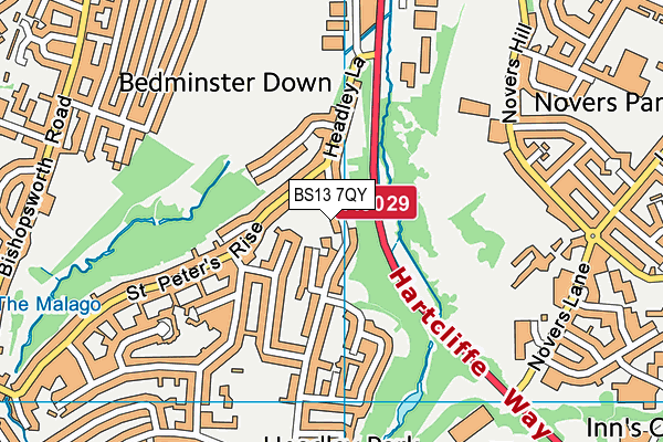 BS13 7QY map - OS VectorMap District (Ordnance Survey) BS13 7QY map - OS VectorMap District (Ordnance Survey)