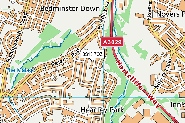 BS13 7QZ map - OS VectorMap District (Ordnance Survey)