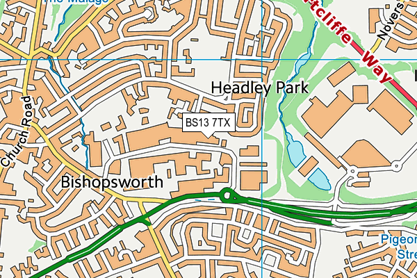 BS13 7TX map - OS VectorMap District (Ordnance Survey) BS13 7TX map - OS VectorMap District (Ordnance Survey)