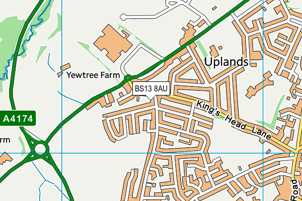 BS13 8AU map - OS VectorMap District (Ordnance Survey) BS13 8AU map - OS VectorMap District (Ordnance Survey)