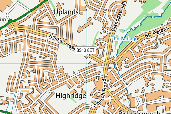 BS13 8ET map - OS VectorMap District (Ordnance Survey) BS13 8ET map - OS VectorMap District (Ordnance Survey)
