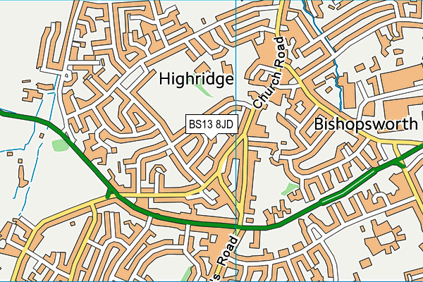 BS13 8JD map - OS VectorMap District (Ordnance Survey) BS13 8JD map - OS VectorMap District (Ordnance Survey)