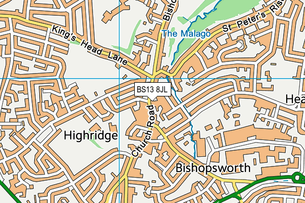 BS13 8JL map - OS VectorMap District (Ordnance Survey) BS13 8JL map - OS VectorMap District (Ordnance Survey)