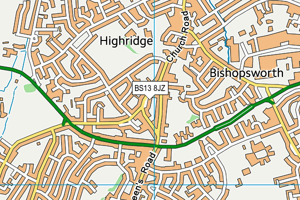 BS13 8JZ map - OS VectorMap District (Ordnance Survey) BS13 8JZ map - OS VectorMap District (Ordnance Survey)