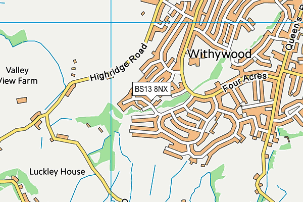 BS13 8NX map - OS VectorMap District (Ordnance Survey) BS13 8NX map - OS VectorMap District (Ordnance Survey)