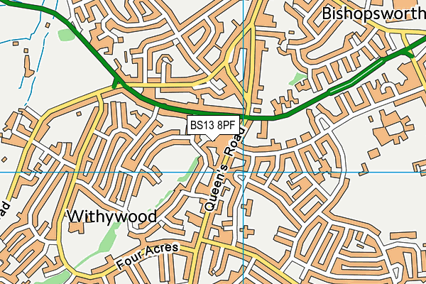 BS13 8PF map - OS VectorMap District (Ordnance Survey) BS13 8PF map - OS VectorMap District (Ordnance Survey)