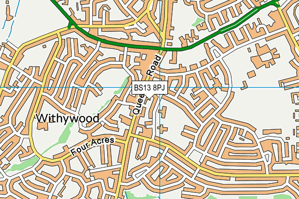 BS13 8PJ map - OS VectorMap District (Ordnance Survey)