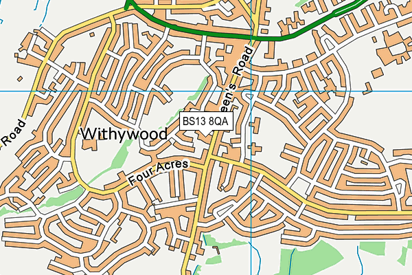 BS13 8QA map - OS VectorMap District (Ordnance Survey) BS13 8QA map - OS VectorMap District (Ordnance Survey)