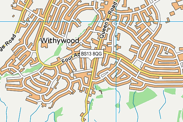 BS13 8QG map - OS VectorMap District (Ordnance Survey) BS13 8QG map - OS VectorMap District (Ordnance Survey)