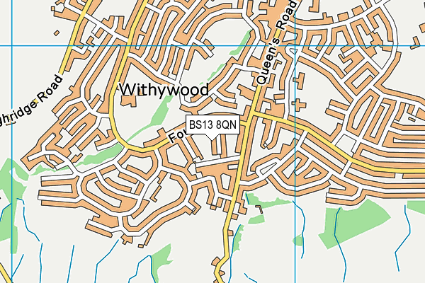 BS13 8QN map - OS VectorMap District (Ordnance Survey) BS13 8QN map - OS VectorMap District (Ordnance Survey)