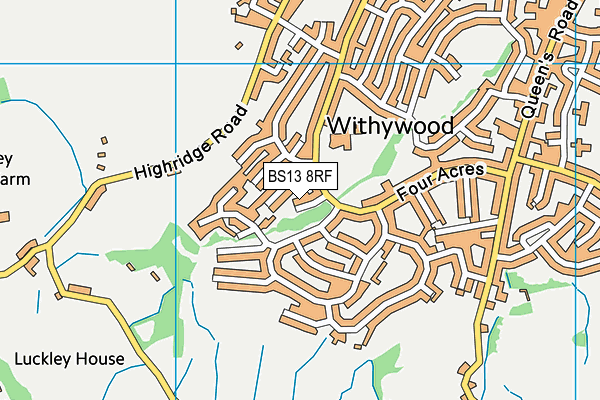 BS13 8RF map - OS VectorMap District (Ordnance Survey) BS13 8RF map - OS VectorMap District (Ordnance Survey)