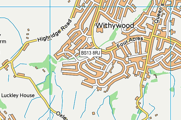 BS13 8RJ map - OS VectorMap District (Ordnance Survey) BS13 8RJ map - OS VectorMap District (Ordnance Survey)