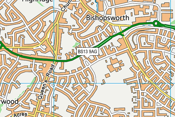 BS13 9AG map - OS VectorMap District (Ordnance Survey) BS13 9AG map - OS VectorMap District (Ordnance Survey)
