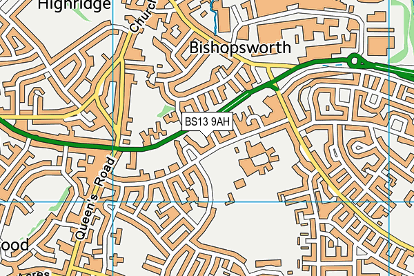 BS13 9AH map - OS VectorMap District (Ordnance Survey)