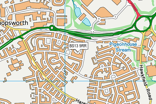 BS13 9RR map - OS VectorMap District (Ordnance Survey) BS13 9RR map - OS VectorMap District (Ordnance Survey)