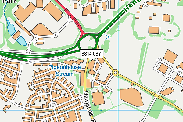 BS14 0BY map - OS VectorMap District (Ordnance Survey)