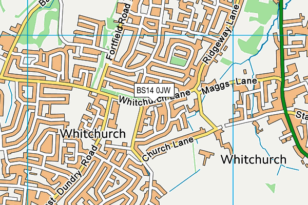 BS14 0JW map - OS VectorMap District (Ordnance Survey) BS14 0JW map - OS VectorMap District (Ordnance Survey)