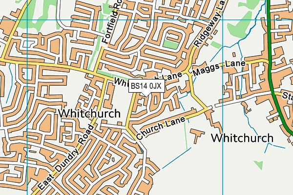 BS14 0JX map - OS VectorMap District (Ordnance Survey)