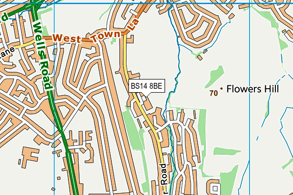 BS14 8BE map - OS VectorMap District (Ordnance Survey) BS14 8BE map - OS VectorMap District (Ordnance Survey)