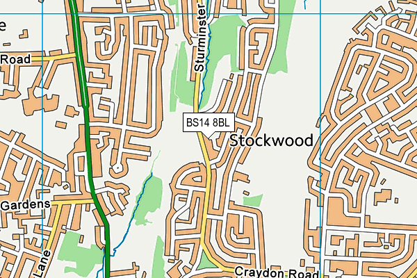 BS14 8BL map - OS VectorMap District (Ordnance Survey) BS14 8BL map - OS VectorMap District (Ordnance Survey)