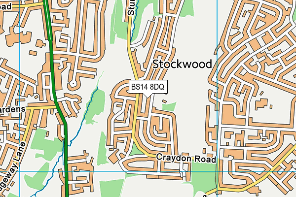 BS14 8DQ map - OS VectorMap District (Ordnance Survey) BS14 8DQ map - OS VectorMap District (Ordnance Survey)