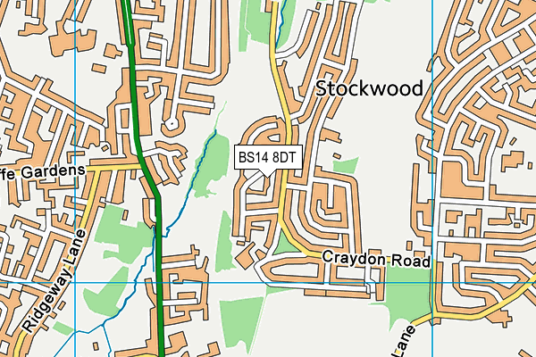 BS14 8DT map - OS VectorMap District (Ordnance Survey) BS14 8DT map - OS VectorMap District (Ordnance Survey)