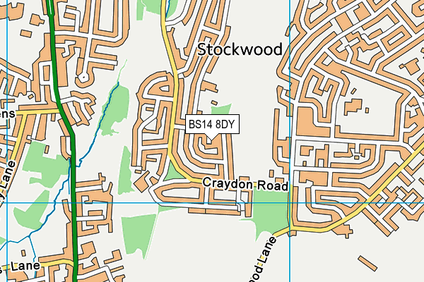 BS14 8DY map - OS VectorMap District (Ordnance Survey) BS14 8DY map - OS VectorMap District (Ordnance Survey)