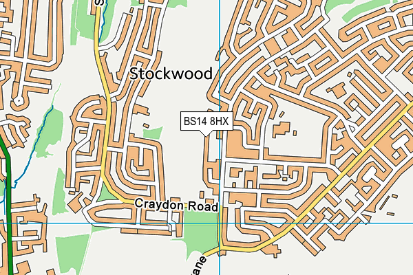 BS14 8HX map - OS VectorMap District (Ordnance Survey) BS14 8HX map - OS VectorMap District (Ordnance Survey)